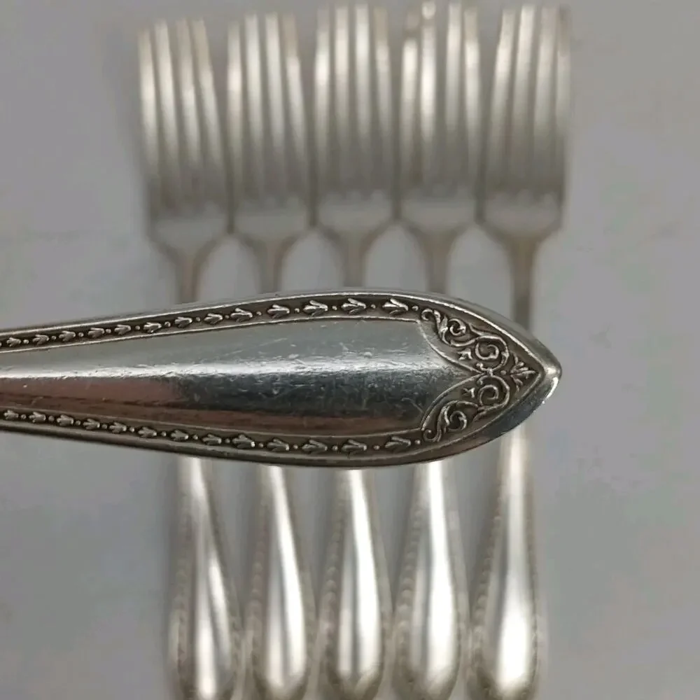 6X DF Oneida Silverplate SHERATON DINNER Forks Community Plate 1910